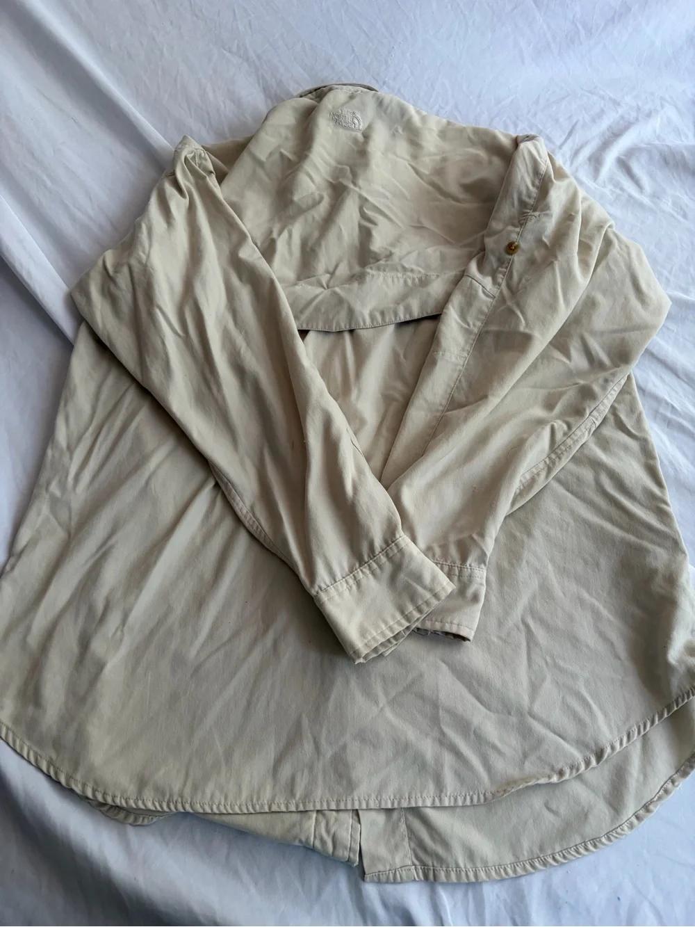 The North Face Men's Light Beige Shirt Jacket Fishing Shirt Size M